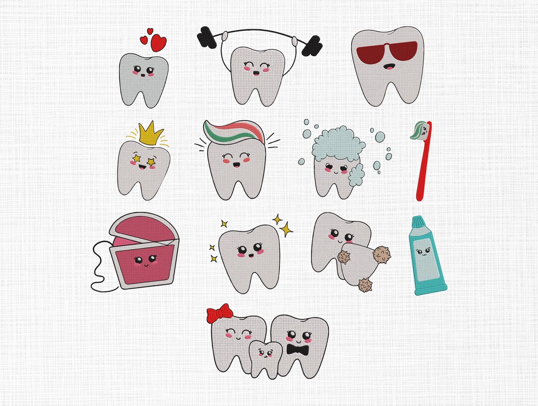 Tooth Dental Embroidery Design, Dental Tooth Machine Embroidery File ...