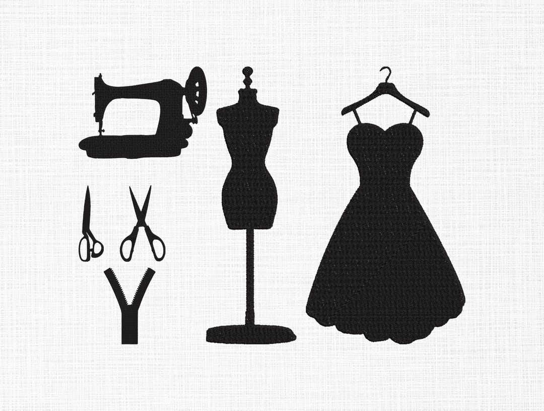 Sewing Tools Embroidery Design, Tailor Supplies Embroidery Design ...