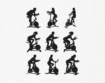 Female on Exercise Embroidery Design, Stationary Bike Embroidery,  Spinning Class Women Machine Embroidery, Female Bikers Design , 5 Sizes