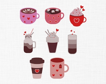 Valentine Hot Chocolate Embroidery Design, Heart Cup Embroidery, Cute Coffee Mug Embroidery, Love Machine Embroidery Design Files, 5 Sizes