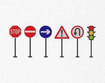 Traffic Sign Embroidery Design, Vehicle Sign Embroidery Design, Traffic Lights Embroidery Design, Stop Machine Embroidery Files, 6 Sizes