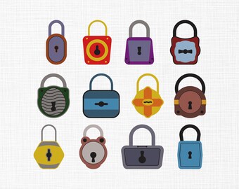 Padlock Bundle Embroidery Designs, Door Lock Embroidery Design, Lock Embroidery Design, Mini Lock Machine Embroidery Design Files, 6 Sizes