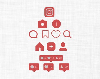 Diseño de bordado de Instagram, diseño de bordado del logotipo de Instagram, bordado de "Me gusta" y "Corazones", diseño de bordado a máquina de Instagram, 6 tamaños