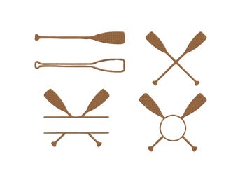 Paddles Bundle Embroidery Design, Nautical Oars Embroidery Design Files, Lake Life Kayak Machine Design File, 6 Sizes (Digital Download)