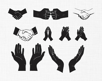 Hands Bundle Embroidery Design, Praying Hands Embroidery Design, Shaking Hands Embroidery, Clapping Hand Machine Embroidery Files, 5 Sizes