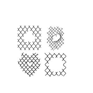 Broken Chicken Wire Embroidery Design, Torn Wire Mesh Fence Embroidery, Chain link Fencing with cut holes Machine Embroidery Files, 6 Sizes