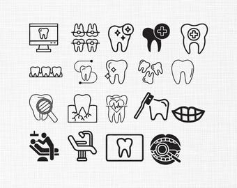 Diseño de bordado de dientes, archivo de bordado a máquina de dientes dentales, descarga instantánea de bordado para clínica dental, 6 tamaños