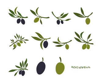 Conjunto de diseños de bordado de aceitunas, diseño de bordado de rama de olivo, bordado de aceitunas con hojas, archivos de diseño de bordado a máquina, 6 tamaños