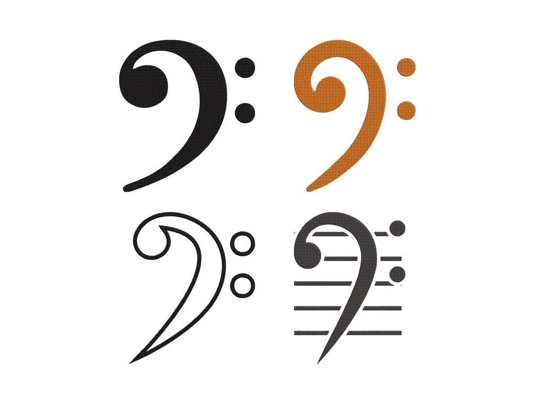 Bass Clef Set Embroidery Design, Machine Embroidery Design, Bass Clef ...
