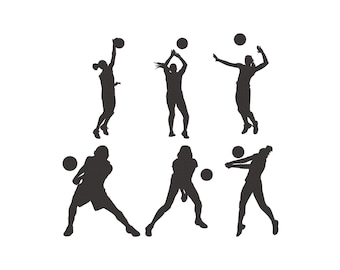 Female volleyball player Embroidery Design, Volleyball fill stitch, Volleyball Bundle Embroidery, Machine Embroidery Designs Files, 6 Sizes