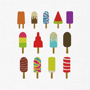 Ice Cream Popsicles Embroidery Design, Popsicles Bundle Embroidery, Ice Pop Summer Machine Embroidery Design files, 6 Sizes