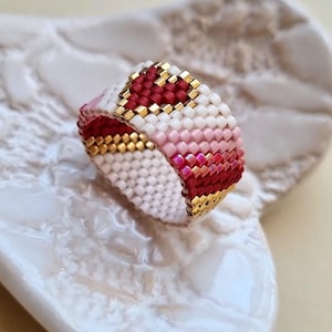 Mönster för Peyote-ring | Miyuki Delica 11/0 pärlor | Pulsringdesign | Quiet Love-kollektionen | Digital nedladdning