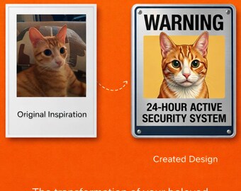 Custom Pet Warning Sign – Funny Pet Portrait Digital Print, Personalized Door Decor, Unique Gift Idea