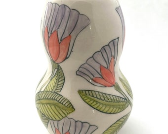 Small Vase with Orange and Purple Flowers