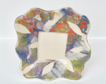 Small Colorful Handmade Ceramic Tray