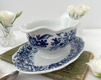 Sauciere Seltmann Weiden Heimatland – Vintage Porzellan mit blau weißem Blumenmuster