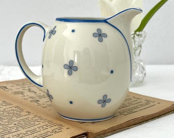 Lattiera antica, Fine Bayreuth Sophienthal Bavaria – Porcellana vintage, decorazione floreale blu, bordo blu, lattiera degli anni '30/'40