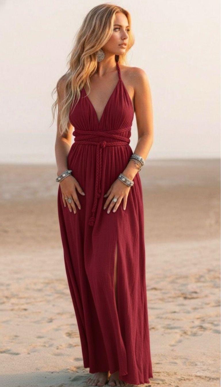 Red Backless Dresses - Etsy
