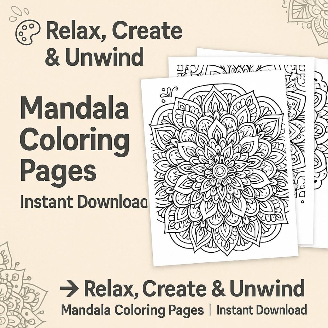 Mandala Patterns.pdf Intricate Mandala Coloring Pages: 20 Unique Designs (PDF & PNG Download ...