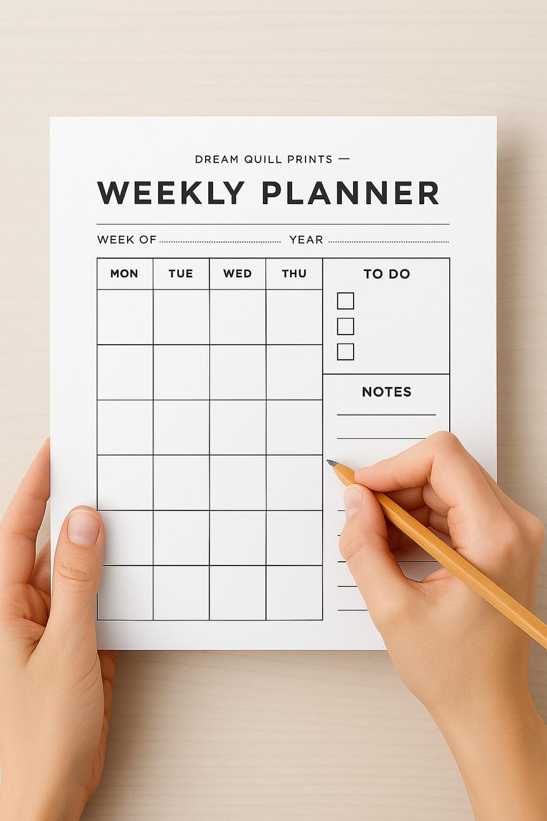 Weekly Planner Printable Undated Template A4 Letter A5 Sizes Instant ...