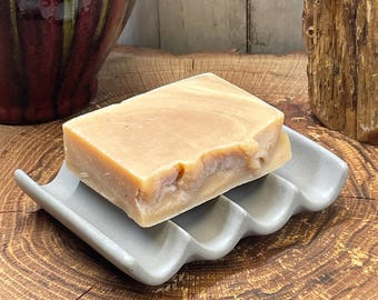 Handcrafted Concrete Soap Dish: Self Draining Design Bathroom Shower Accessory