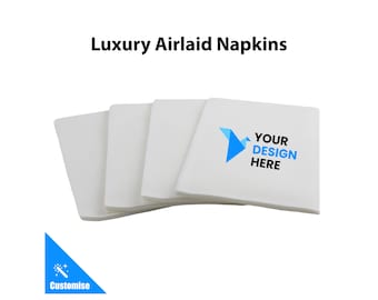 Custom Airlaid Luxury Dinner Napkins | Personalised Logo | Weddings | Corporate Events | Restaurants & Cafes | Branded | Anniversary | Party