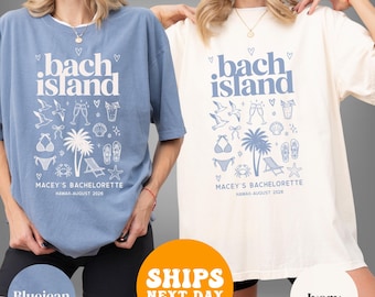 Camisetas para la despedida de soltera en Bach Island, camiseta para el grupo de la novia tropical, camiseta para el viaje de chicas a la playa, conjunto a juego para el grupo de la boda.