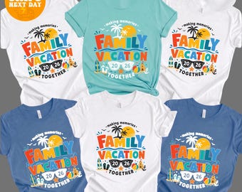 Camiseta personalizada de vacaciones familiares 2026, camiseta a juego para viaje familiar, camiseta personalizada para vacaciones en la playa, camiseta de recuerdos familiares