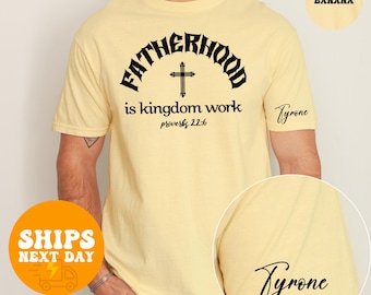 Custom Bible Verse Fatherhood Shirt, Fathers Day Christian Dad Tee, Personalized Scripture Tshirt, Faith Based Dad Gift, Religious Father