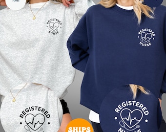 Registered Nurse Sweatshirt, RN Heartbeat Graphic Hoodie, Nurse Gift, Medical Nurse Appreciation Pullover