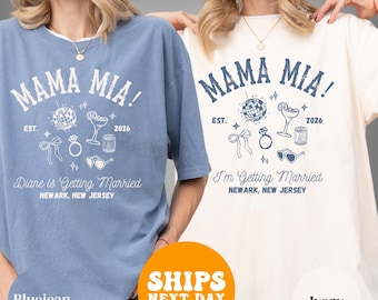 Camiseta personalizada de Mamma Mia para despedida de soltera, camiseta de baile disco de Dancing Queen, camiseta personalizada para la fiesta nupcial, regalo para viaje de chicas