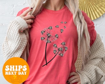 Funny Raccoon Shirt, Comfort Colors® Subtle Raccoon & Dandelion Tee, Trashcore Gift, Wildflower Lover T-Shirt, Cute Feral Raccoon Top