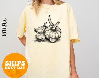 Funny Garlic T-Shirt, Garlic Lover Tee, Foodie Shirt, Chef Gift, Kitchen Pun Tee, Cute Veggie Shirt, Cooking Lover Top, Culinary Humor Tee