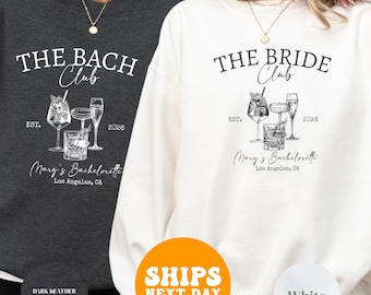 The Bach Club Bachelorette Sweatshirt, Bridal Party Hoodie, Bridesmaid Gift Pullover, Custom Bach Squad Sweatshirt