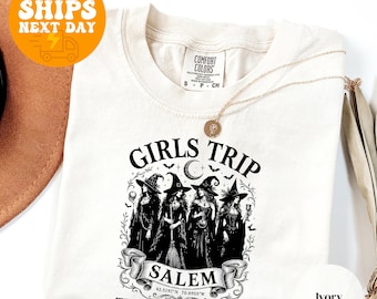 Girls Trip Salem Shirt, Retro Halloween T-Shirt, Salem Witch Tee, Salem Massachusetts Shirt, Spooky Season Gift