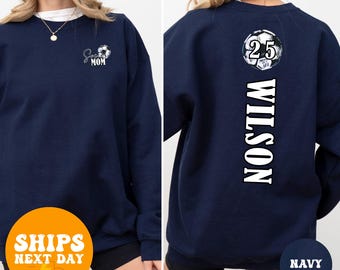 Sudadera personalizada para mamás futbolistas, sudadera con capucha personalizada con nombre y número, jersey para mamás deportistas, regalo para animar al equipo.