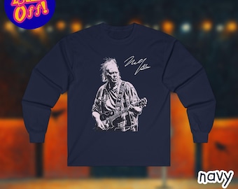 Neil Young Sweatshirt, Neil Young Long Sleeve, Neil Young Shirt, Neil Young Graphic Shirt, Vintage Rock Band Shirt, Neil Young Guitar Shirt