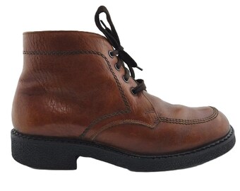 Vintage 1990s Mens Snake Proof Boots // Brown Leather Army  display picture 1