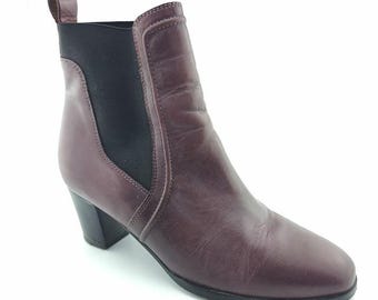 intage Bottes Homme Belmondo | Bottines chelsea bordeaux | Style rétro années 70 90 en cuir