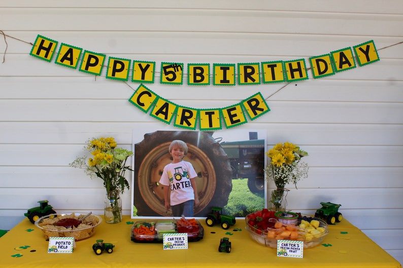 Custom Made John Deere Inspired Birthday Banner