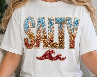 Salty Png, Summer Beach Shirt Design, Salty Beach Babe Graphic, Coastal Vacation Sublimation Png, Trendy Summer Aesthetic