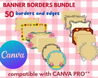 50 Banner Border Templates – Editable Canva Design Bundle