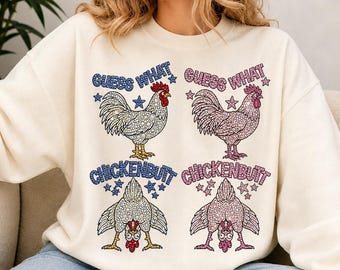 Guess What Chicken Butt Bundle PNG, Farmhouse Chicken Png, Matching Graphic png, Funny Chicken Design png, Farm Humor Chicken Lover Gift.