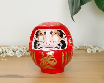 Japanese Daruma Doll, Good Luck Gifts for Men, Wishing Doll, Unique Desk Decor, Bodhidharma Buddhism Gift, Good Fortune Decor, Encouragement