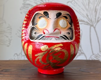 Japanese Daruma Doll, Good Luck Gifts for Men, Wishing Doll, Unique Desk Decor, Bodhidharma Buddhism Gift, Good Fortune Decor, Encouragement