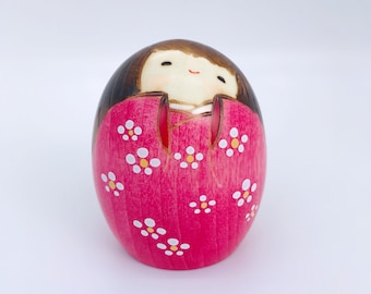 Poupée japonaise Kokeshi, Usaburo Kokeshi, faite main au Japon, souvenir japonais, cadeau d'anniversaire pour femme, décoration japonaise de salon