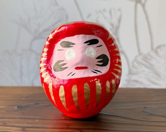 Japanese Daruma Doll, Good Luck Gifts for Men, Wishing Doll, Unique Desk Decor, Bodhidharma Buddhism Gift, Good Fortune Decor, Encouragement