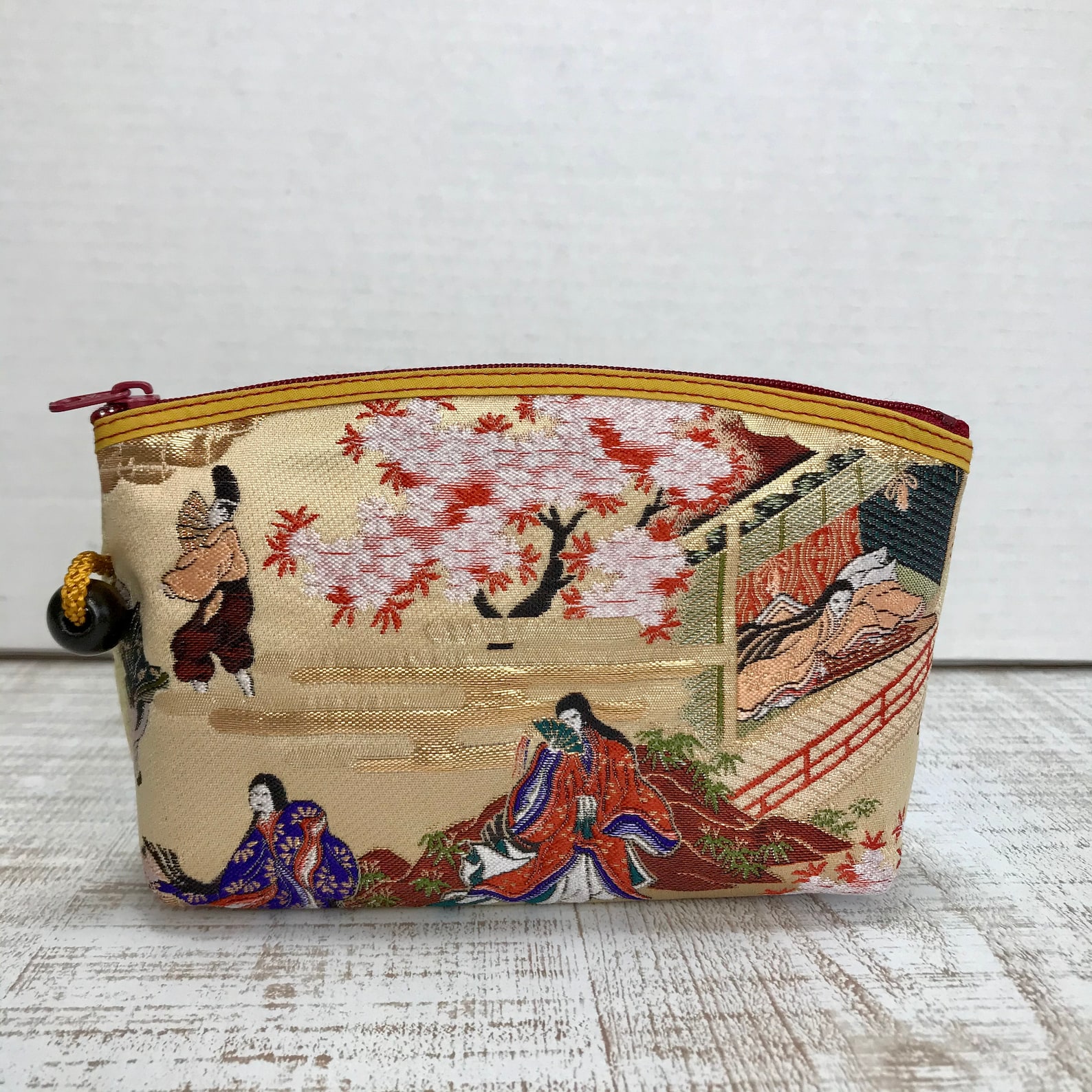 Makeup Bag / Handmade in Japan / Made of Obi Fabric / Tale of Etsy
