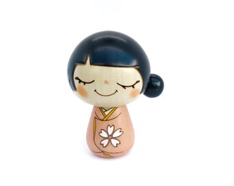 Sakura Doll, Japanese Kokeshi Doll, Made in Japan, Japanese Souvenir, Japanese Gifts for Her, Birthday Gift for Granddaughter, Kawaii Gift