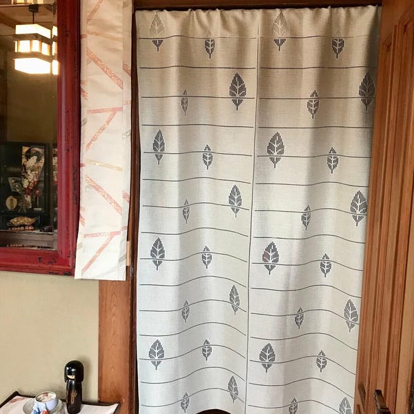 Linen Noren Curtain, Japanese Curtain Panel, Sheer Linen Curtains, Closet Curtain, Japanese Decor, Modern Tapestry, Boho Curtain
